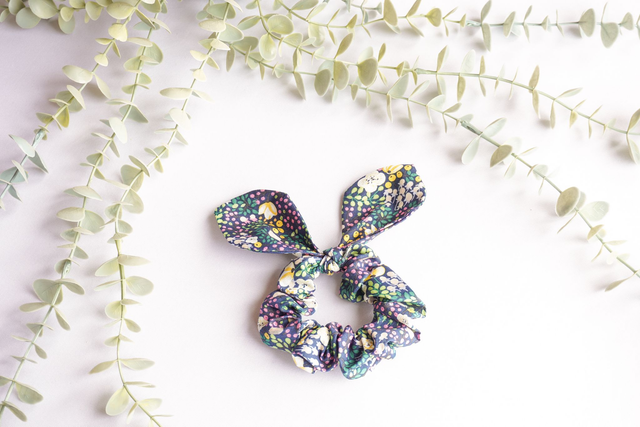 Violet Bunny Ear Scrunchie