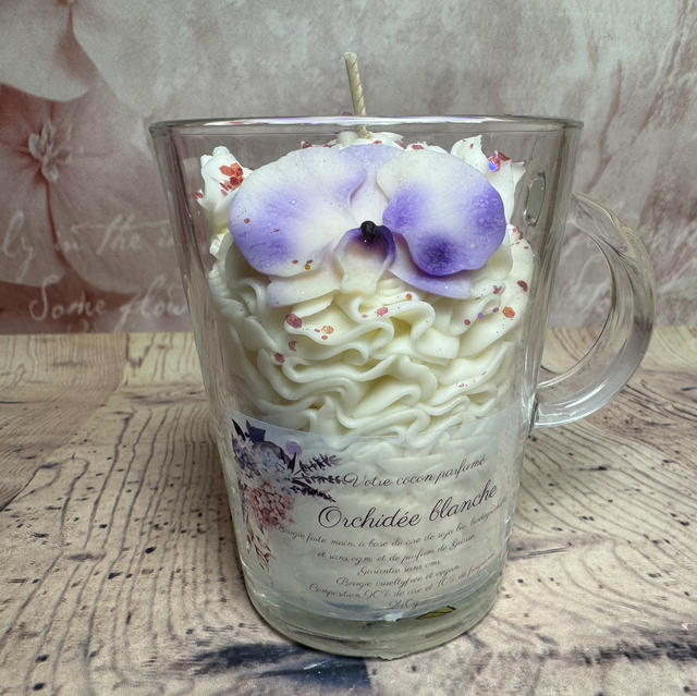Bougie exquise orchidée blanche