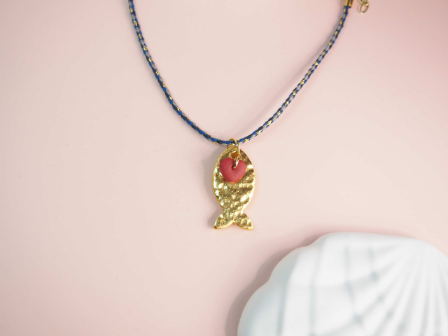 Collier Cordon Poisson Doré