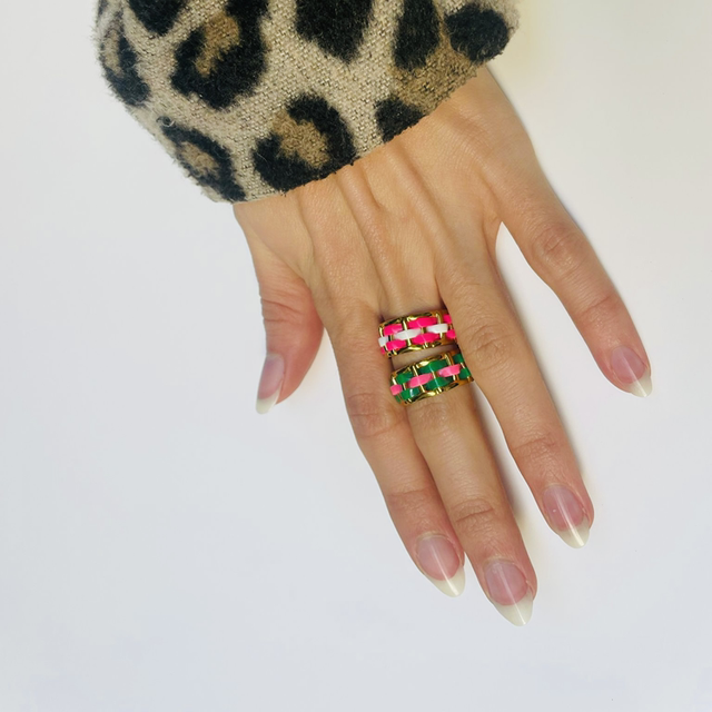 Bague ajustable 63 bicolores 