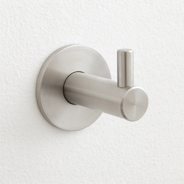 Wandhaken mit Wandplatte   Edelstahl gebürstet