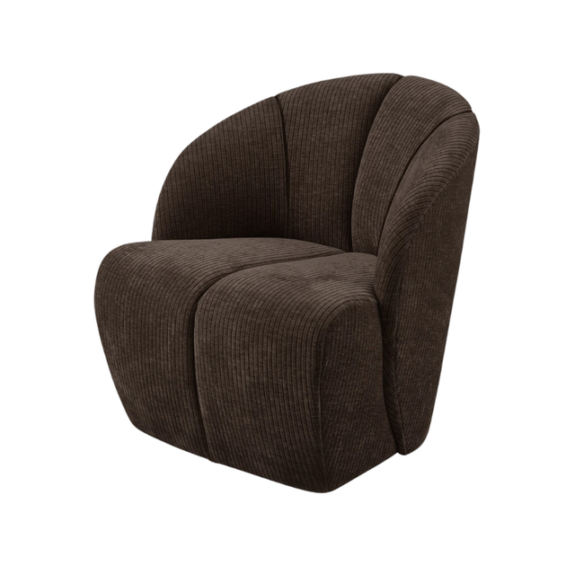 Mojo draaifauteuil ribstof Donkerbruin