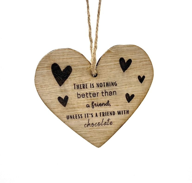 Wooden Heart Friend Sign 