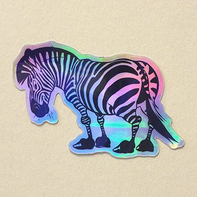 Zebra holographic sticker