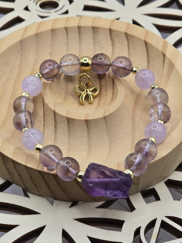 Bracelet Améthyste claire et lavande 0,8 cm 