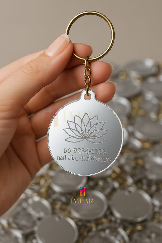 Chaveiro em Acrílico Espelhado Personalizado