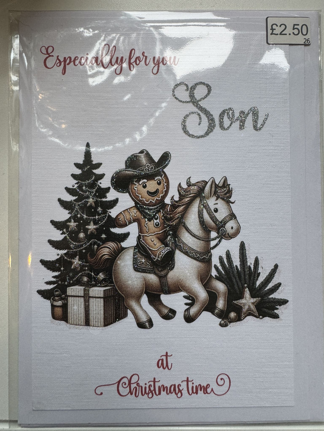 Glitter Christmas Card 7x5" 