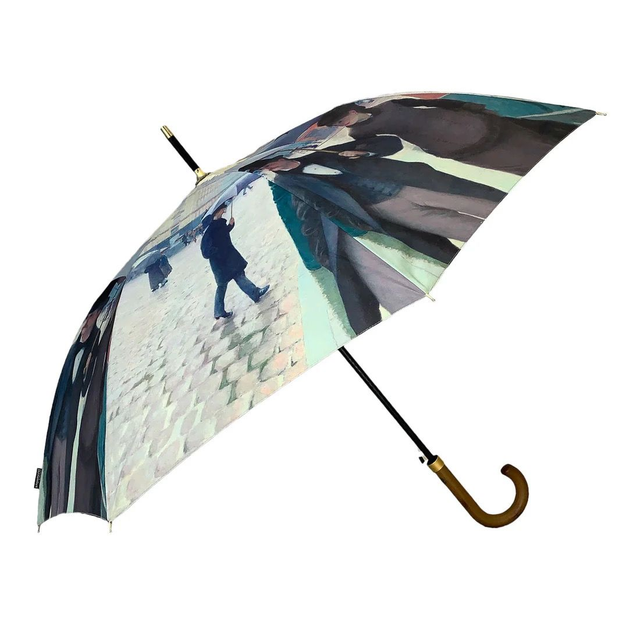 SOAKE Storm King Walking Stick Umbrella - Caillebotte Paris Rainy Day 