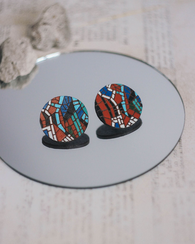 Kolczyki sztyfty z mozaiką