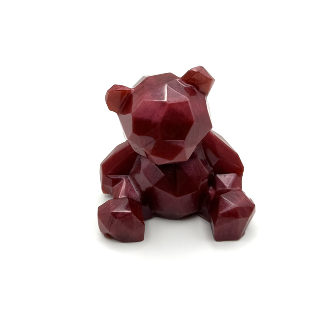 Ourson 3D couleur bordeaux 