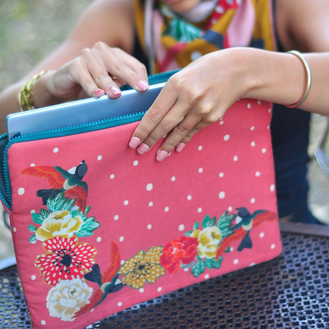 Housse Ordinateur 13 pouces - Terracotta - Lin et Coton