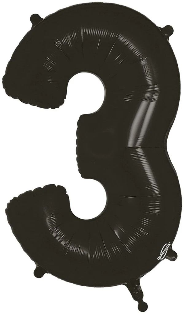 34" NUMBER 3 BLACK FOIL