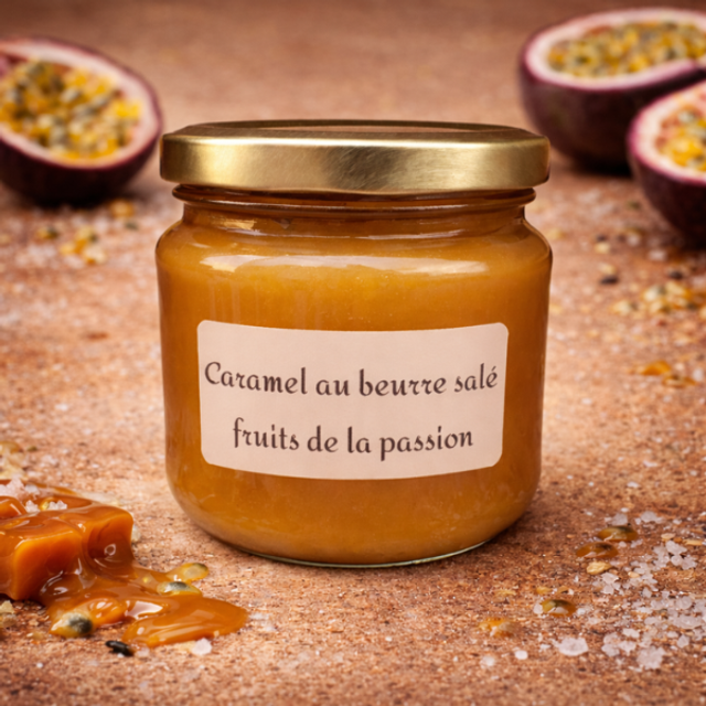 Caramel au beurre salé et fruits de la passion