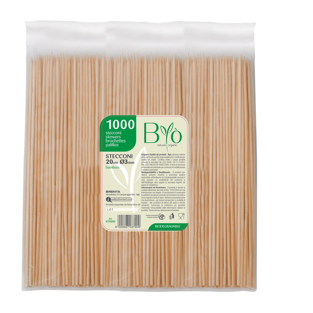 Spiedini Bamboo diametro Ø3 mm altezza h. 20 cm