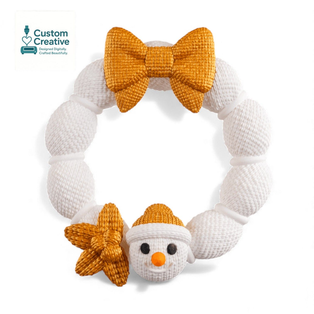 Snowman Christmas Wreath – 3D Printed Knitted-Style Festive Door Decoration
