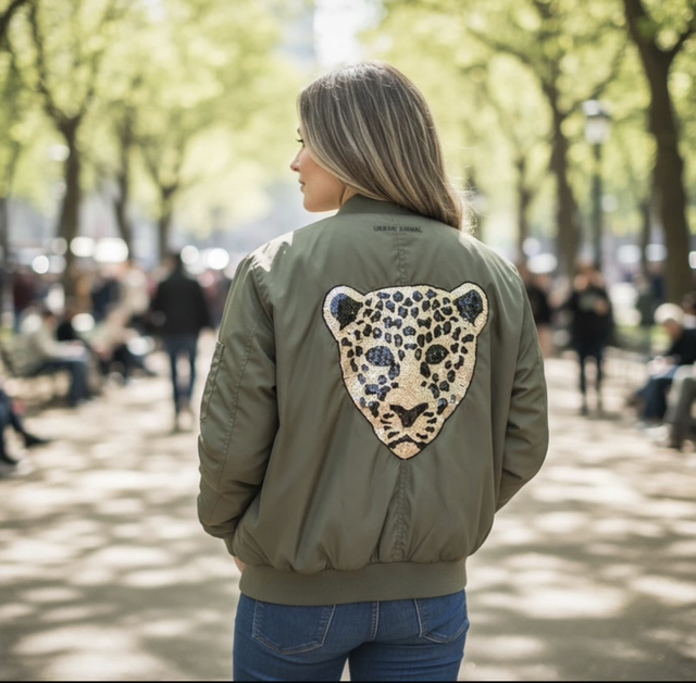 Bombers kaki customisé panthère 48