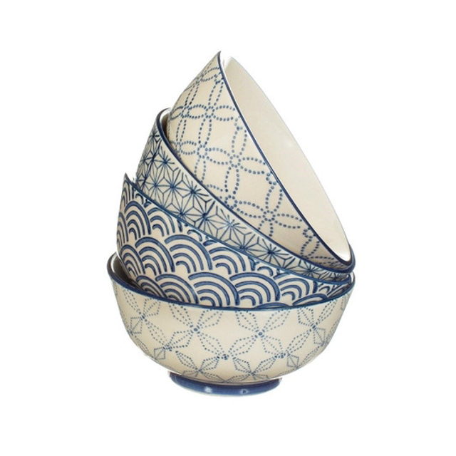 Blue &amp; White Pattern Bowl
