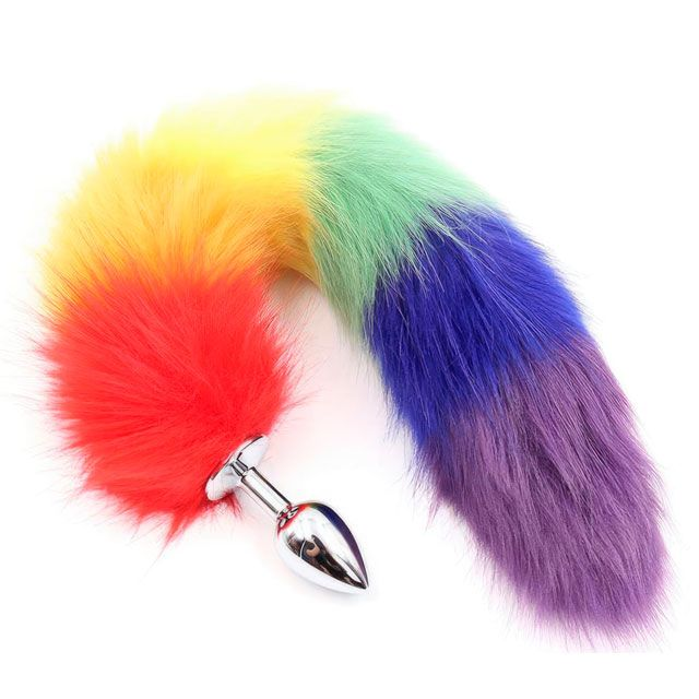 Plug Anal Pequeno com Cauda Colorida