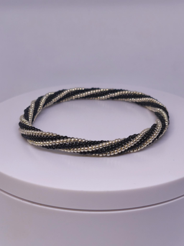 Bangle noir argenté 