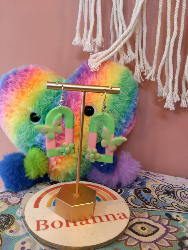 Handmade polymer clay earrings butterfly Arch 