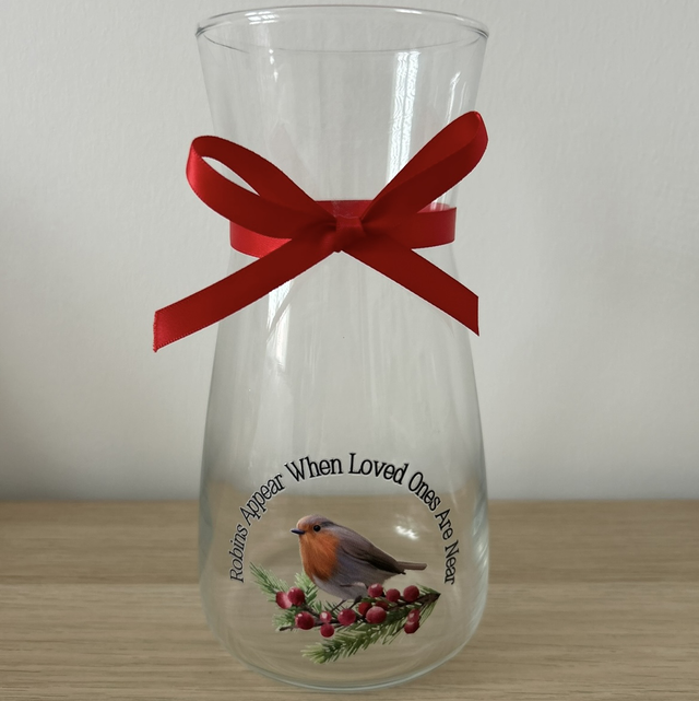 Robins Appear When Loved Ones Are Near Glass Vase