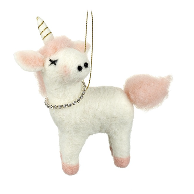 Pink &amp; White Felt Unicorn