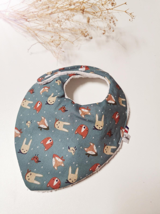 Bavoir bandana petits animaux forêt 