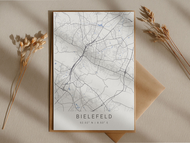 Bielefeld Stadtkarte | Druck | Postkarte