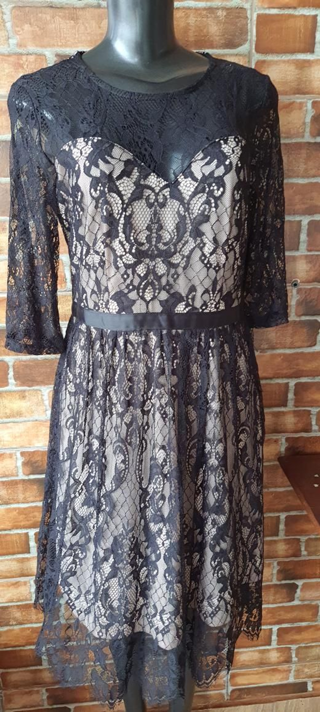Vestido Mid De Renda Preto