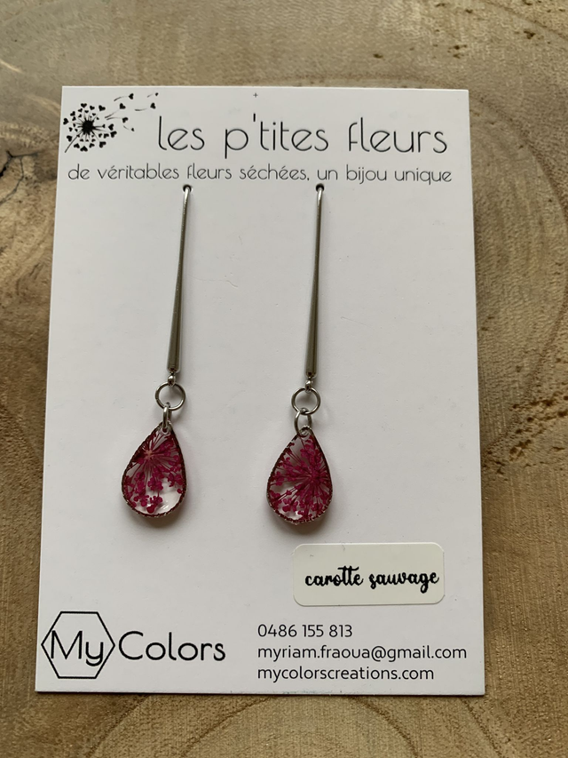 Roses - boucles d'oreilles pendantes