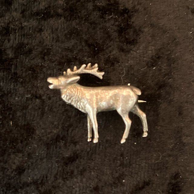 Vintage Silver Stag Brooch