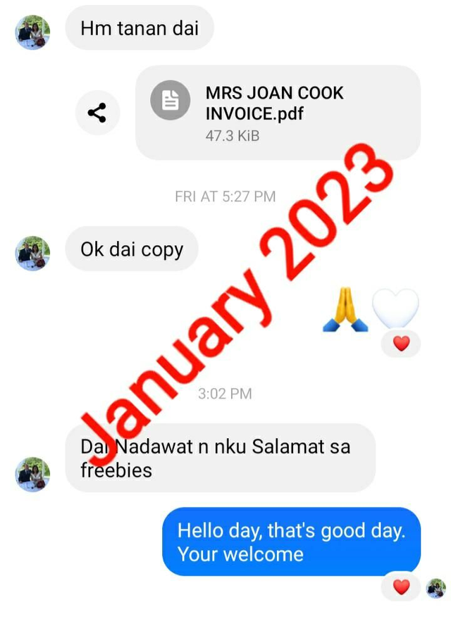 Customer: Joan ( Hampshire- January 2023)