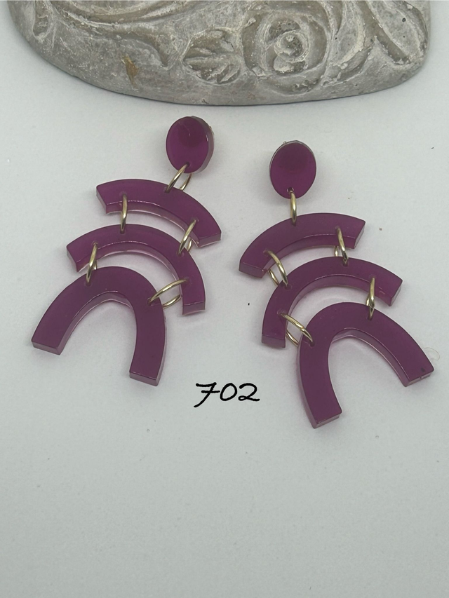 🩷Boucles d’oreilles “Arc Graphique” – Réf. 702