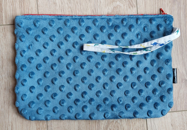 Trousse souple bleu dino