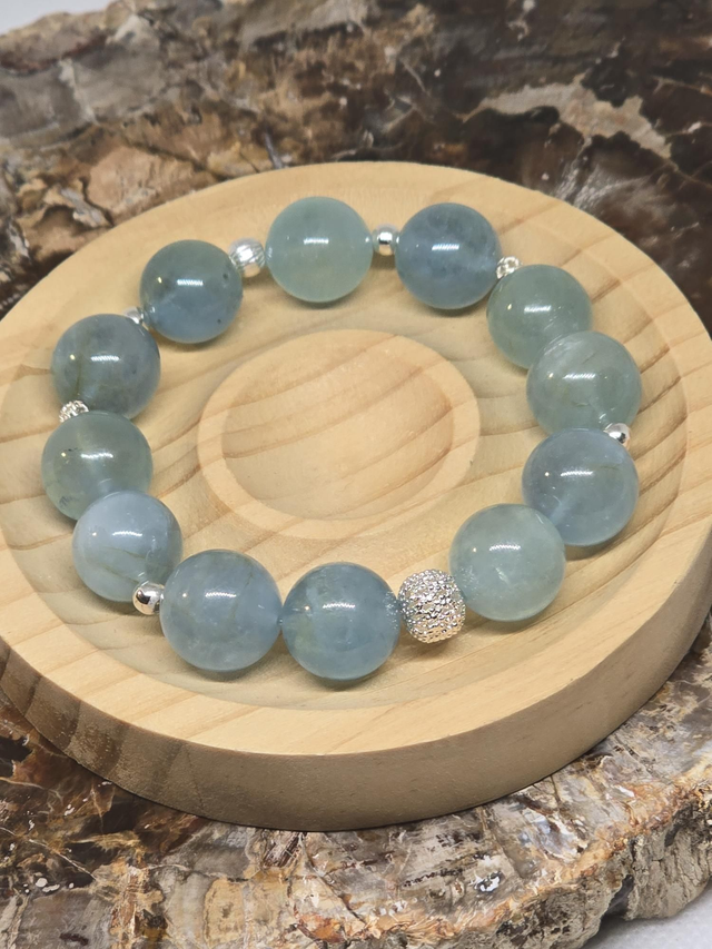 Bracelet Aigue marine XL 1,2 cm