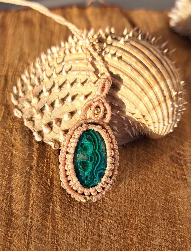 Pendentif malachite chrysocolle 