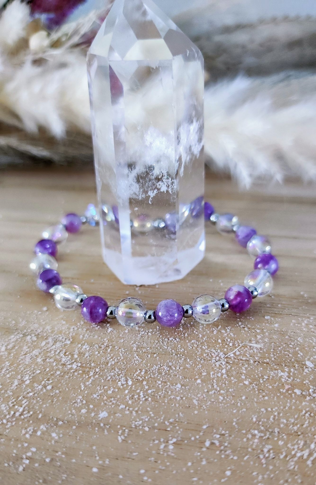 Bracelet "Anxiété" Lépidolite violette