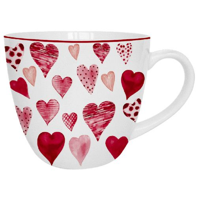 Taza hearts, porcelana 0,45 l., caja regalo *857