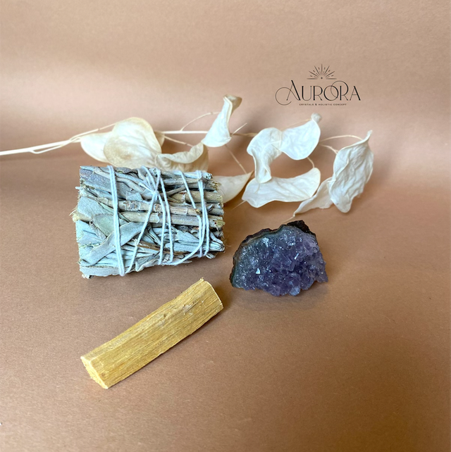 Räucher Set Amethyst Size Small Salbei Palo Santo