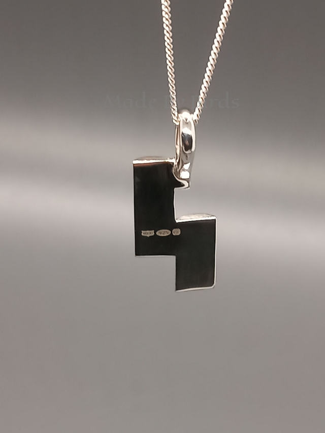 Hammered & Smooth Sterling Silver Pendant Necklace