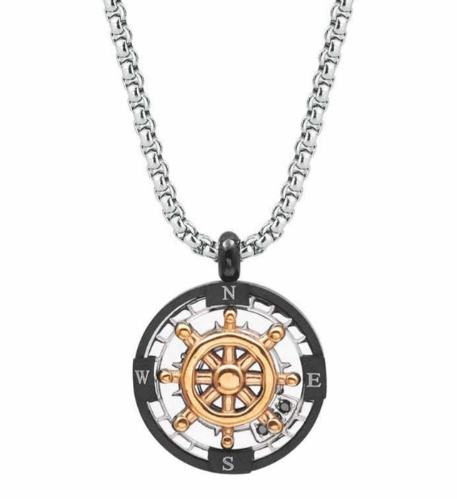 collane e bracciali in acciaio. TIMONE, ANCORA ,ROSA DEI VENTI