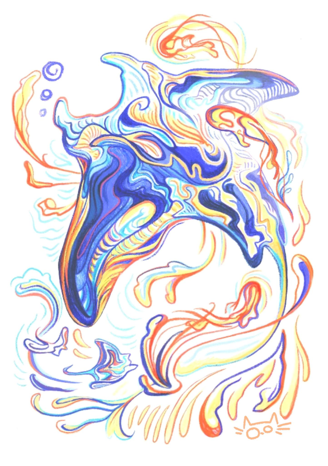 Série animaux marins - Raie Manta