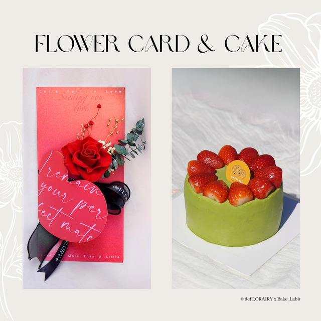 Classic Red: Let's Fall in Love Flower Card & 6" Whole Cake | Direct Home Delivery | 4 Days in Advance