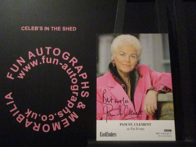 Pam St.Clement (Pat Evans) Authentic Autographed EastEnders 6x4 Cast Card (1)