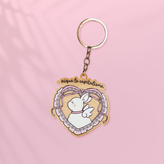 Porte-clés en bois synthétique N*QUE LE CAPITALISME