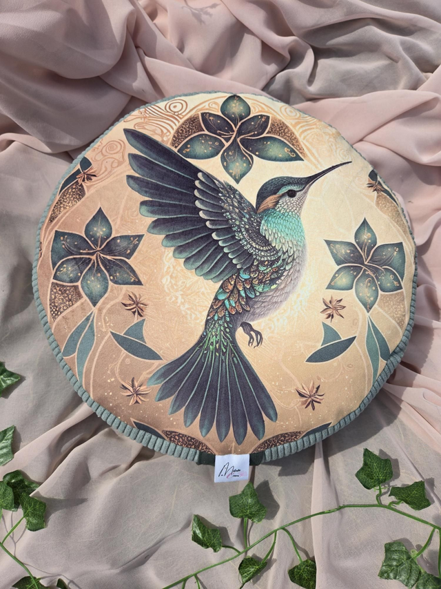 Zafu, coussin de méditation Colibri en épeautre 