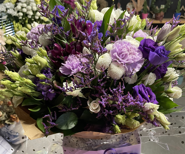 Coloured Aqua pack flower bouquet 