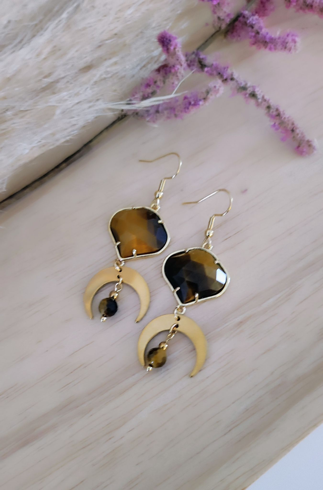 Boucles d'oreilles "Éclat" Oeil de tigre