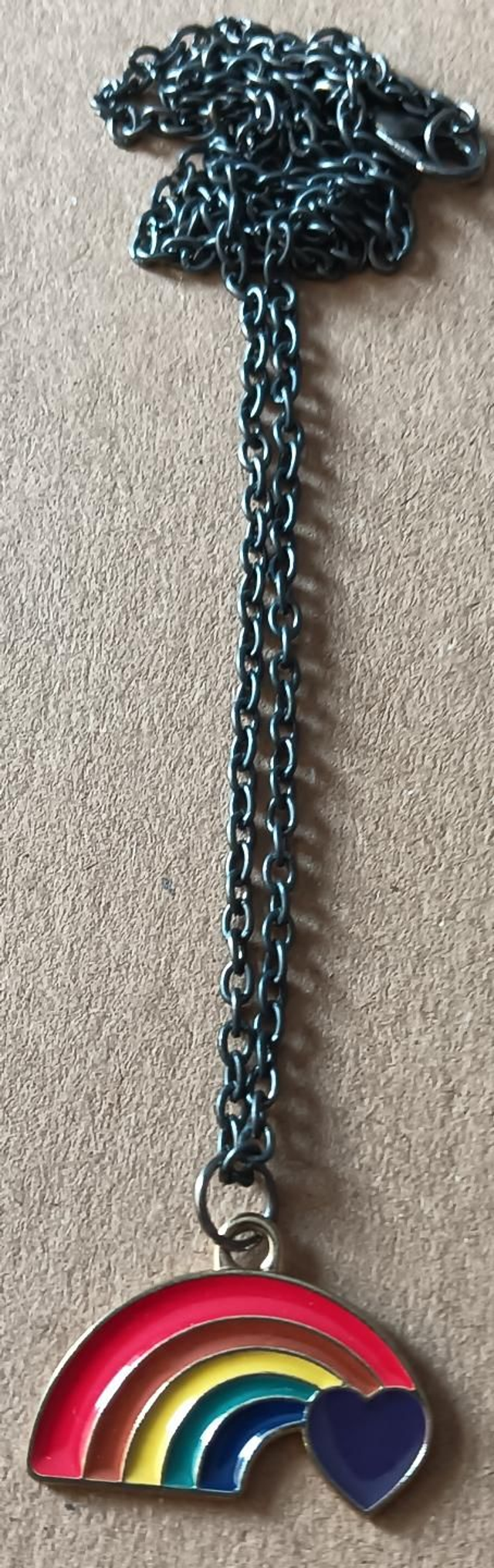Rainbow Heart Pendant Necklace.