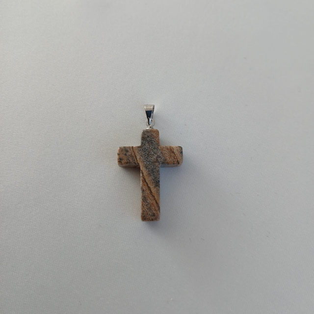 Heren hanger &quot;kruis&quot; Landschap Jaspis (2.037)